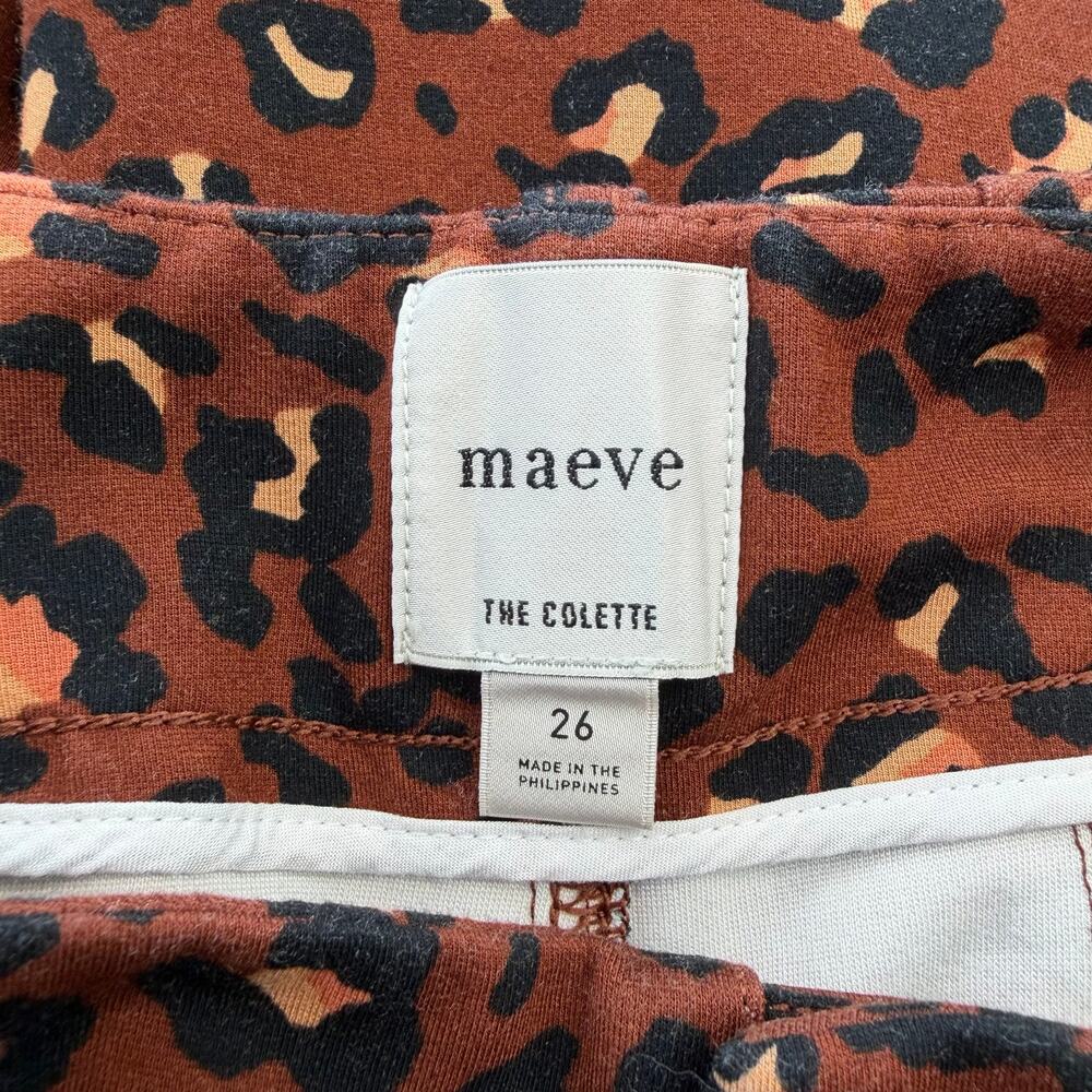 Anthropologie Maeve The Colette Brown Leopard Spotted High Rise Ponte Pants - Picture 8 of 9